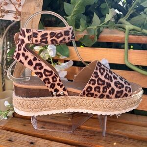 Soda Leopard‎ Print Espadrille Sandals